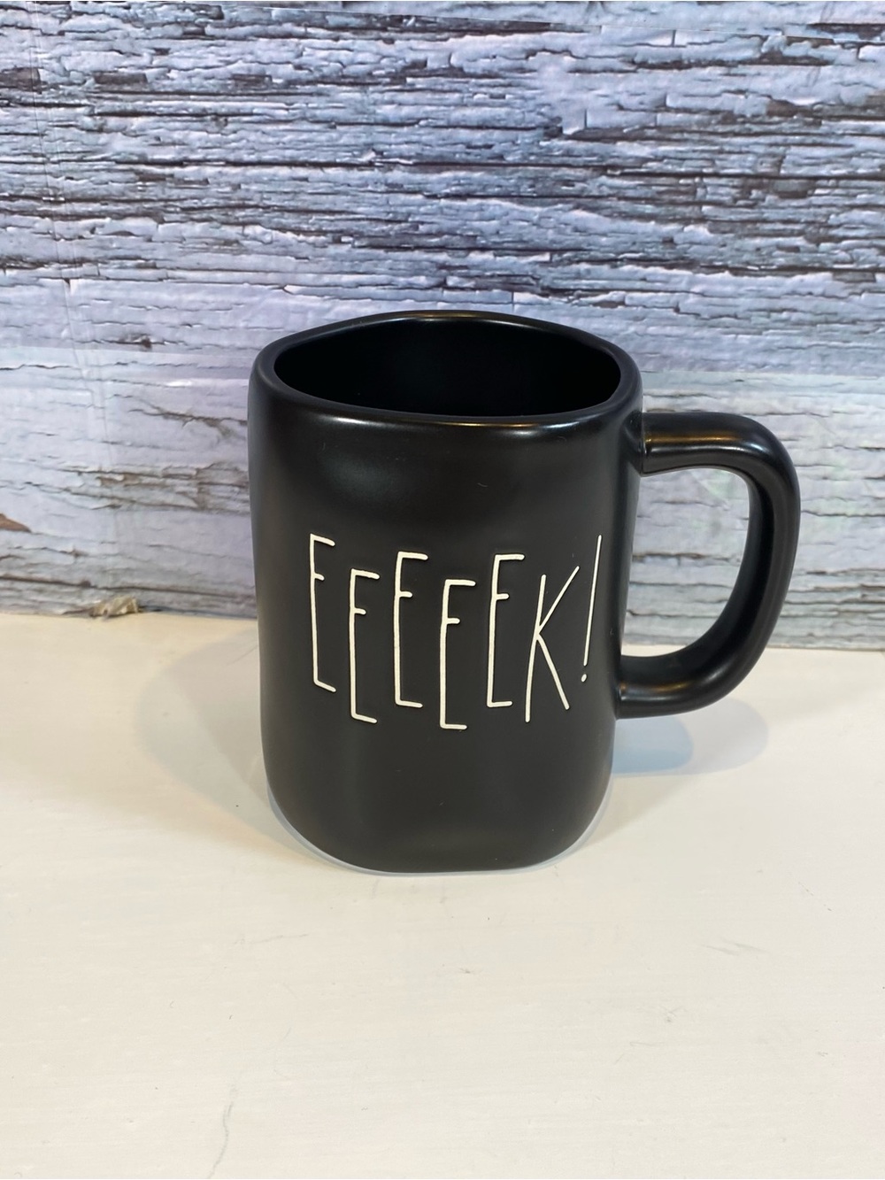 Rae Dunn EEEEEK! Halloween Matte Black Mug Ceramic Coffee Mug